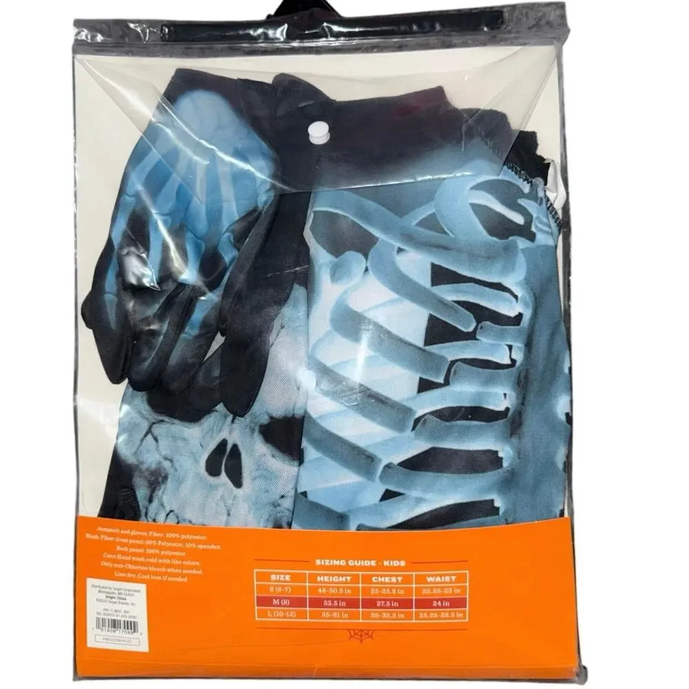 New Halloween Hyde & Eek! Kids X-Ray Skeleton Jumpsuit Costume Size Medium boys